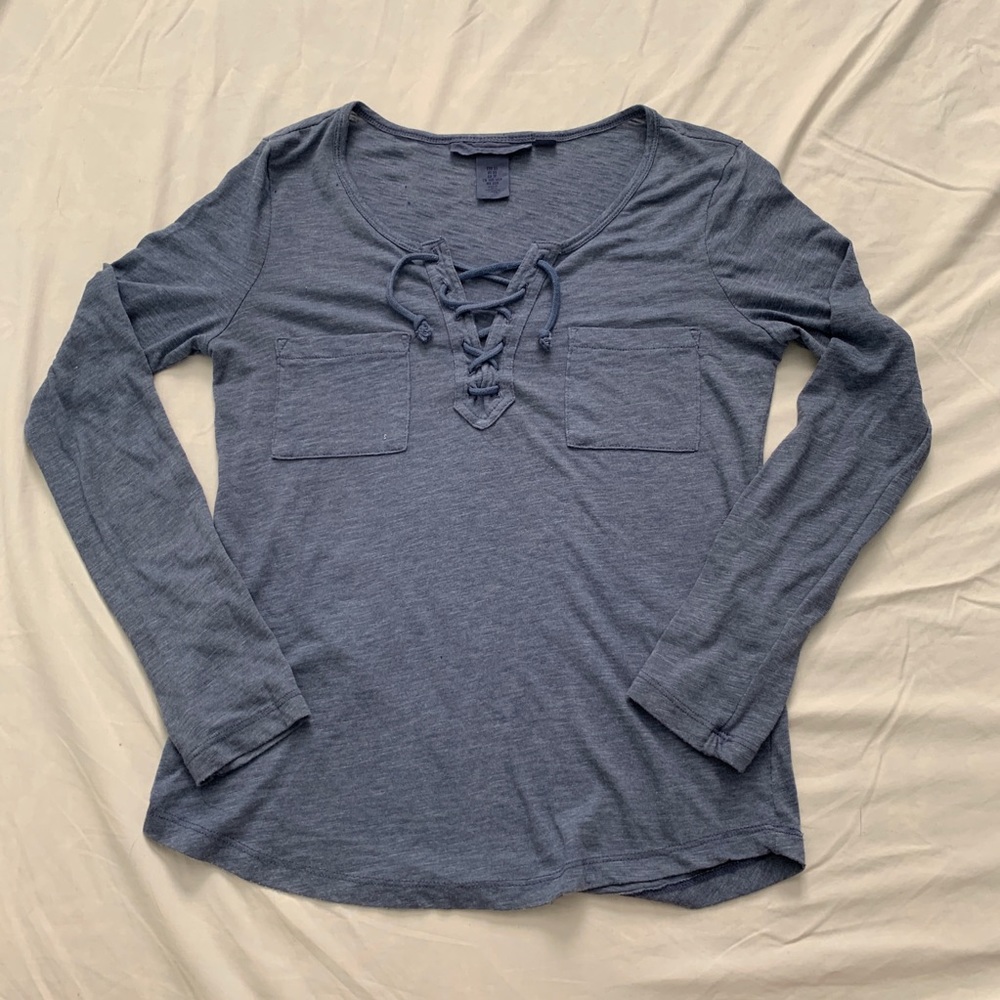 Crisscross long sleeve top